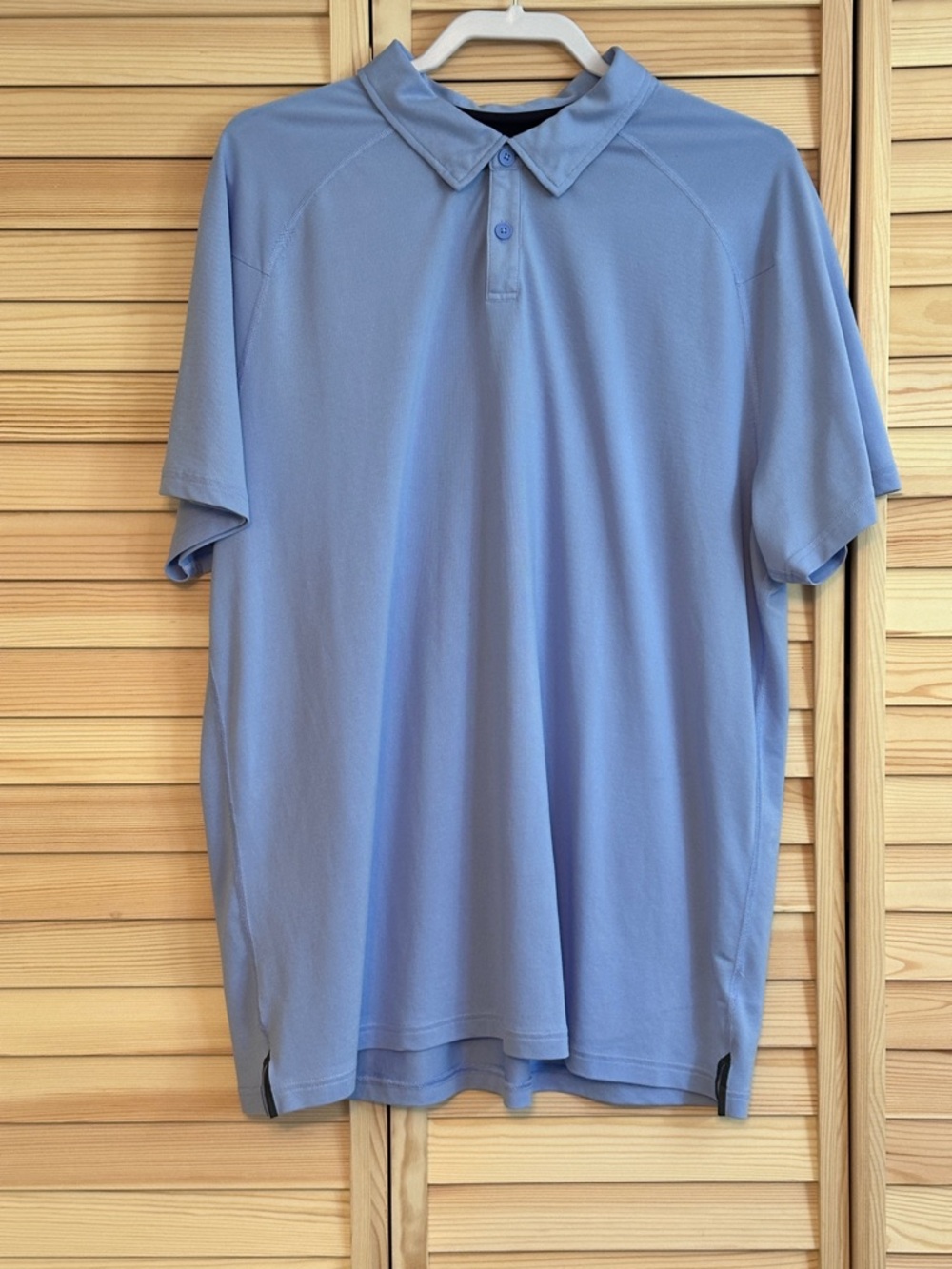 RHONE Delta Pique Polo Shirt Men XXL Light Blue Short Sleeve Tencel Performance